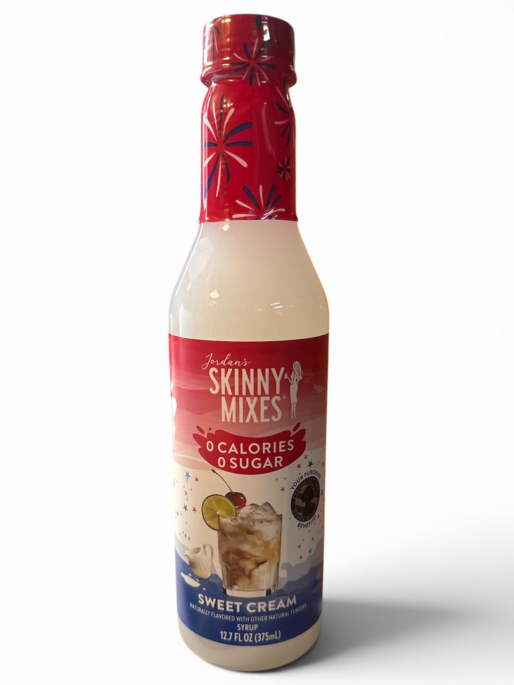 A bottle of Jordan's Skinny Mix 375ml in the flavor Sweet Cream