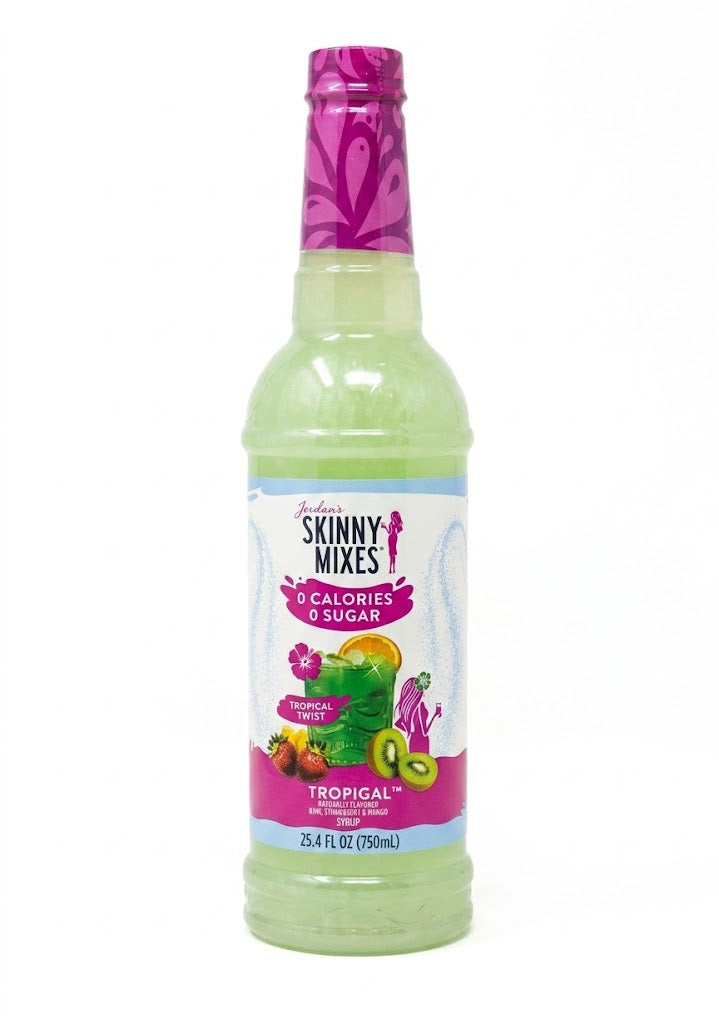 Jordan's Skinny Mixes tropical fruit syrup in a 750ml bottle