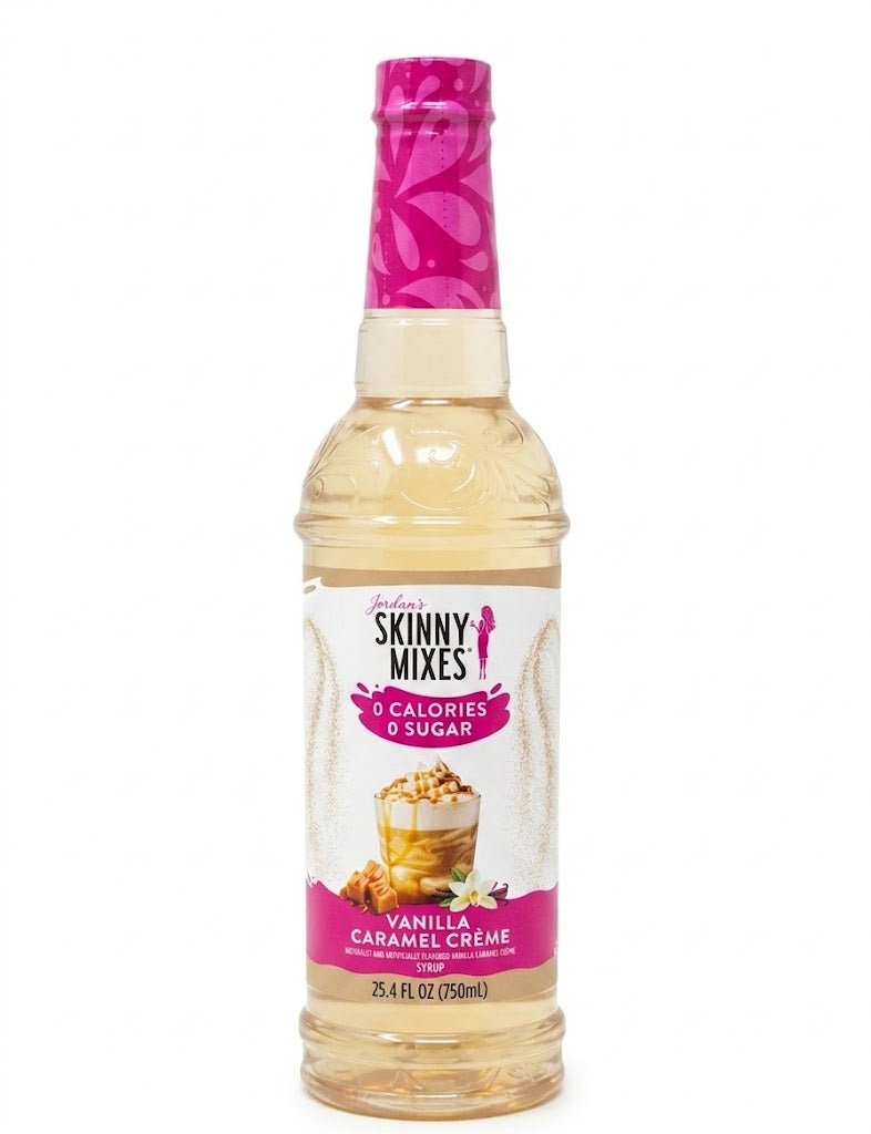 Jordan's Skinny Mixes Vanilla Caramel Crème syrup in a 750ml bottle