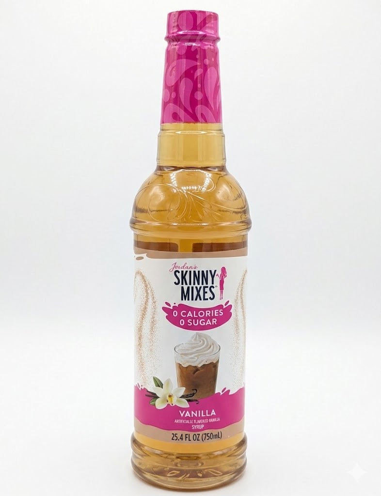 Jordan's Skinny Mixes vanilla syrup in a 750ml bottle.