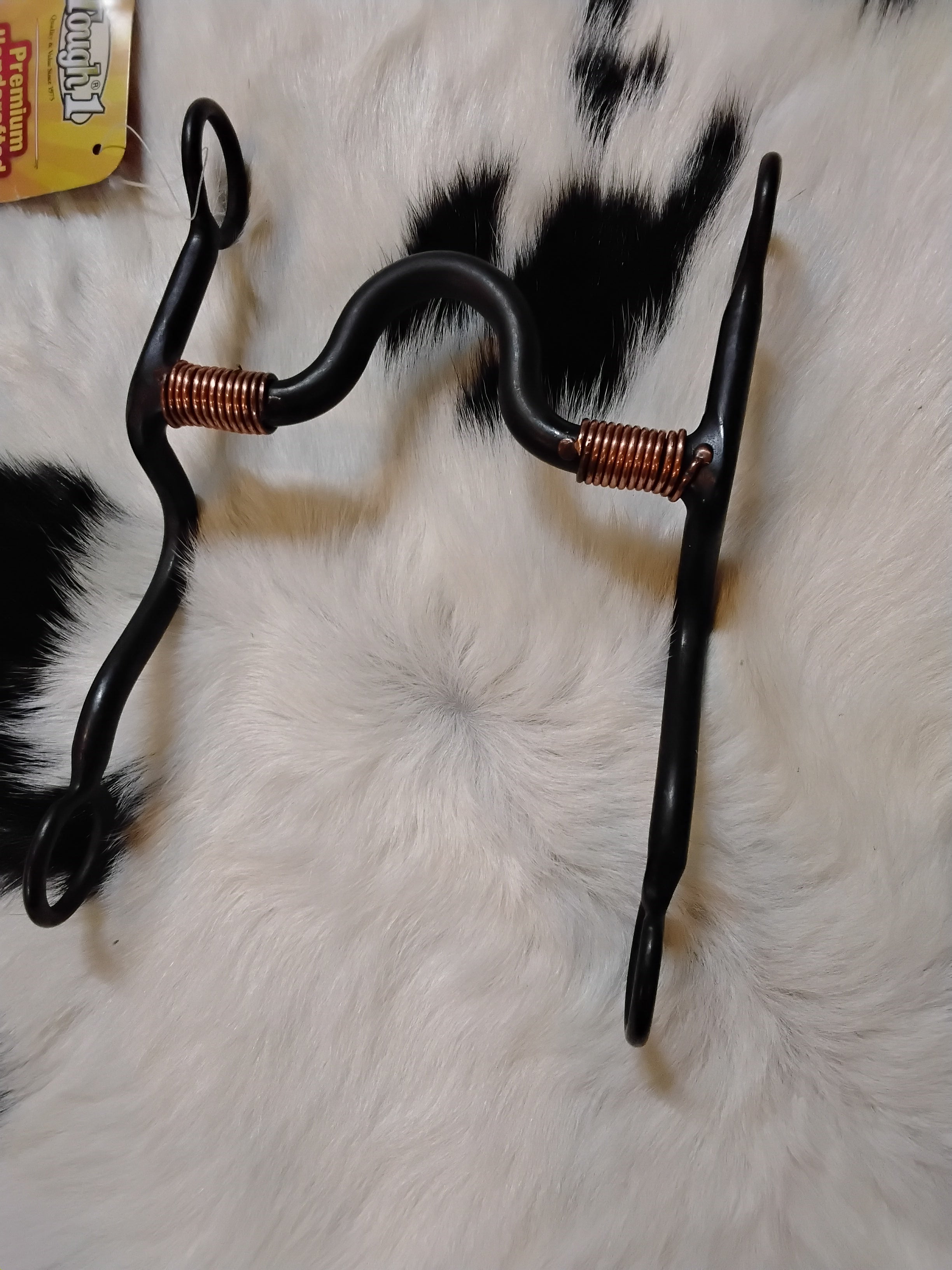 Kelly Handcrafted High Port Western bit with black steel shank and copper wire inlay.