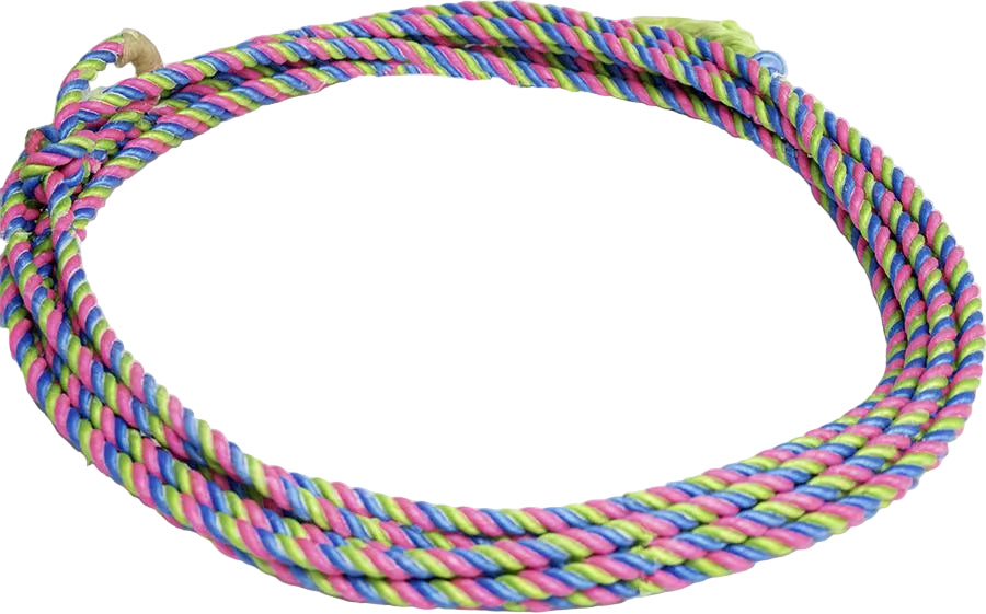 Colorful lariat rope on white background
