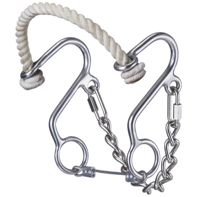 Tough 1 Miniature S Hackamore with Rope Nose – Stainless Steel