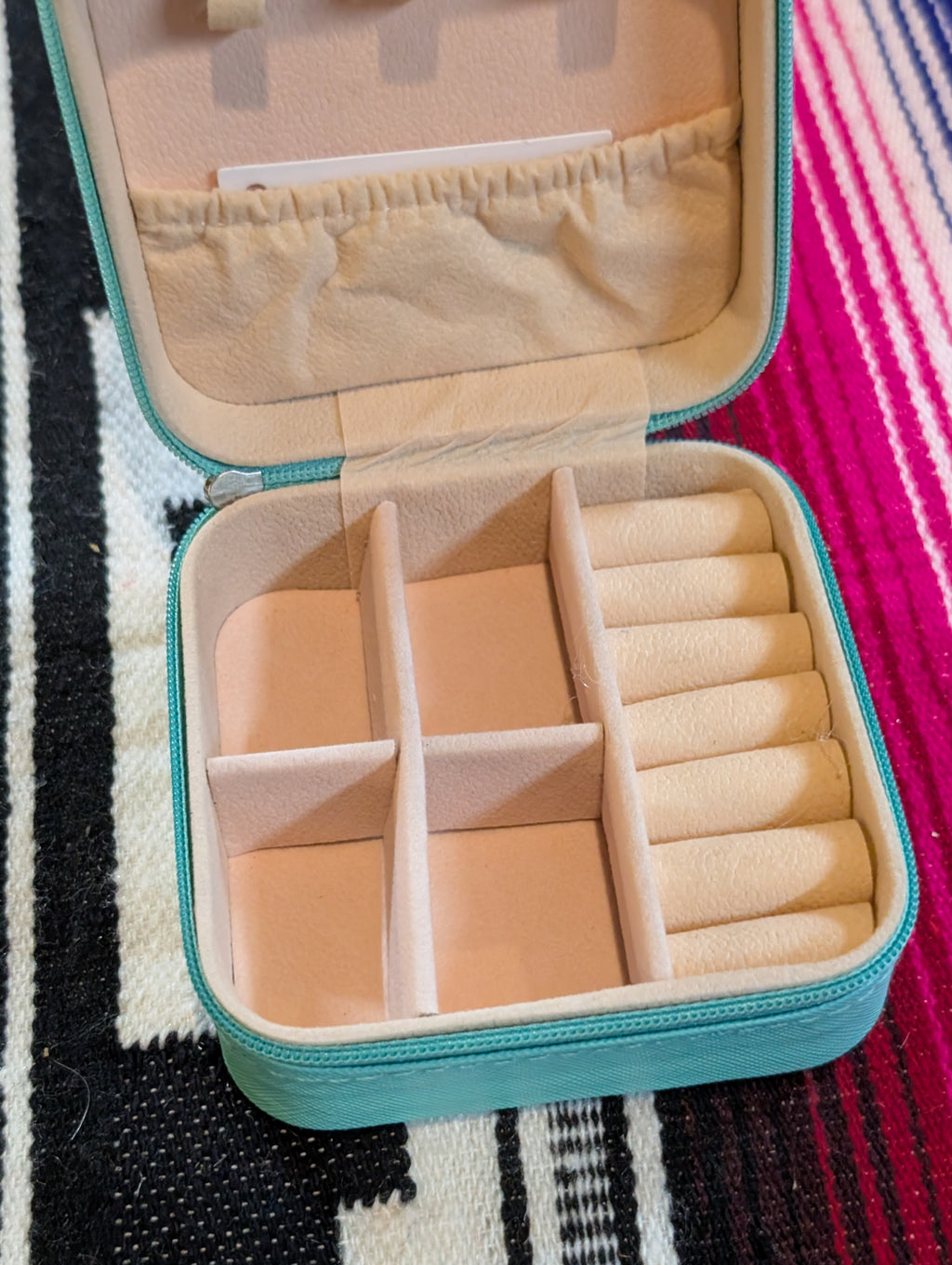 Western-style mini jewelry box open 

