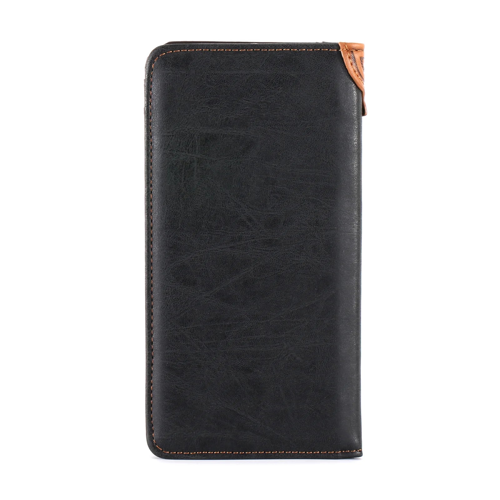 Men’s Long Embossed Floral PU Leather Bifold Wallet