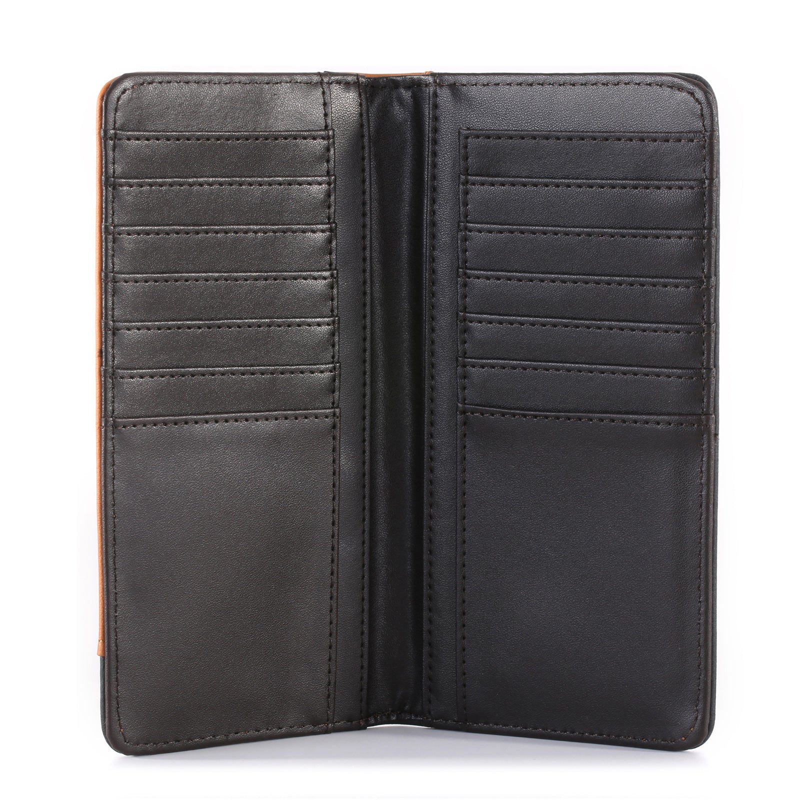 Men’s Long Embossed Floral PU Leather Bifold Wallet