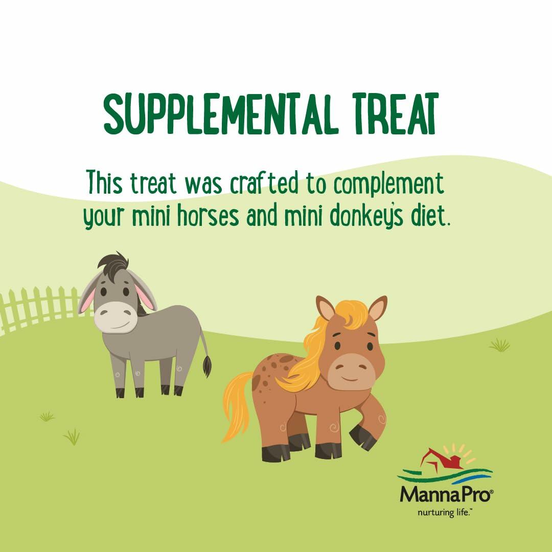 Manna Pro Farmhouse Favorites Mini Horse & Mini Donkey Treats –Baked Snack for Mini Horses & Mini Donkeys – Hand Mixed Treat – Oats, Apple & Banana Flavored – 3lb Bag