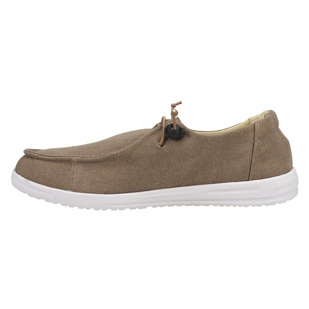 Corkys Kayak Khaki women’s canvas sneakers side view

