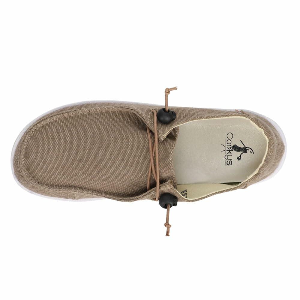 Women wearing Corkys Kayak sneakers with casual jeans outfit