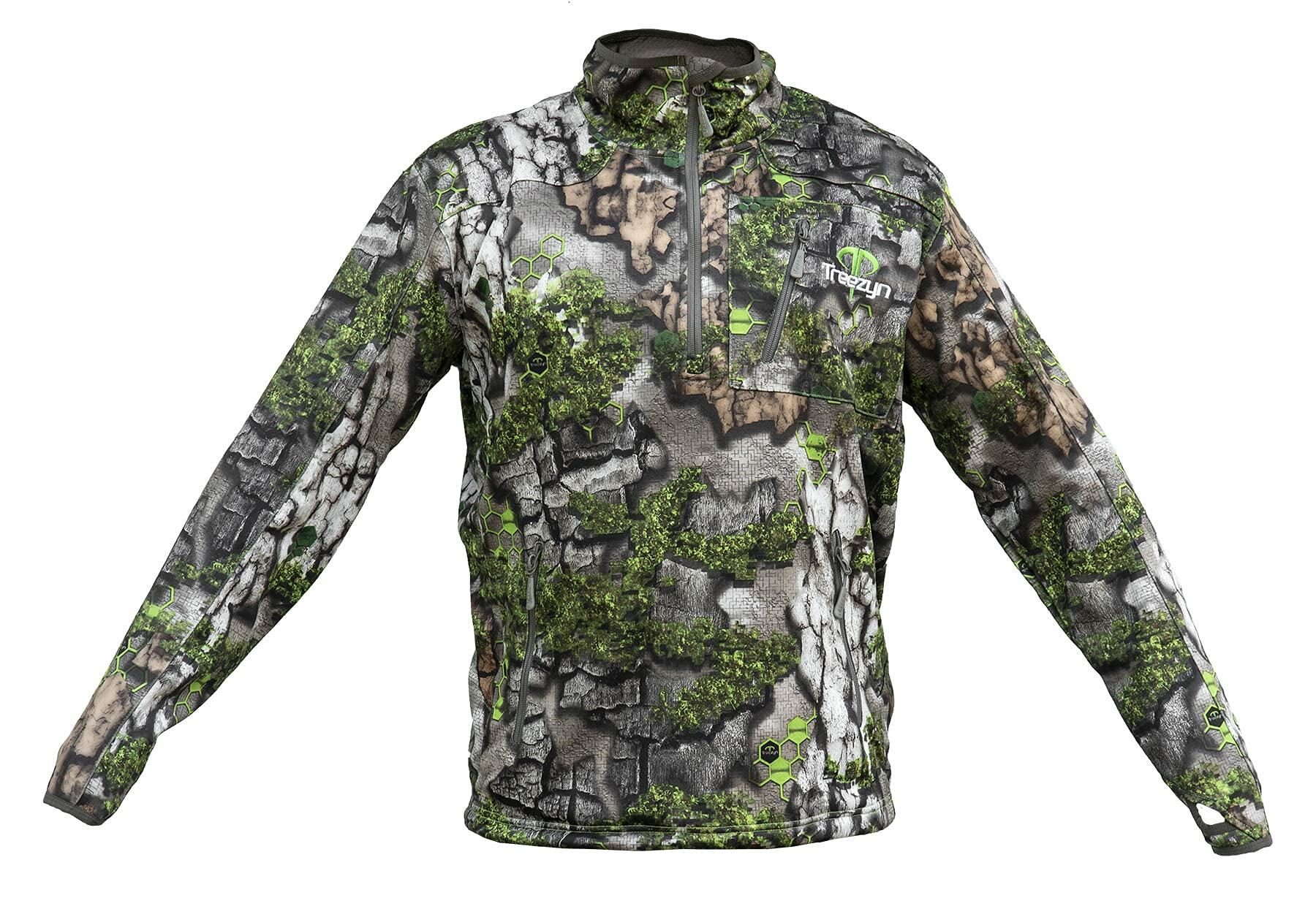 Final Clearance Treezyn Men’s Early SEEZYN 1/4 Zip Pullover Medium – Silent Hunting MicroFleece with Storage Pockets