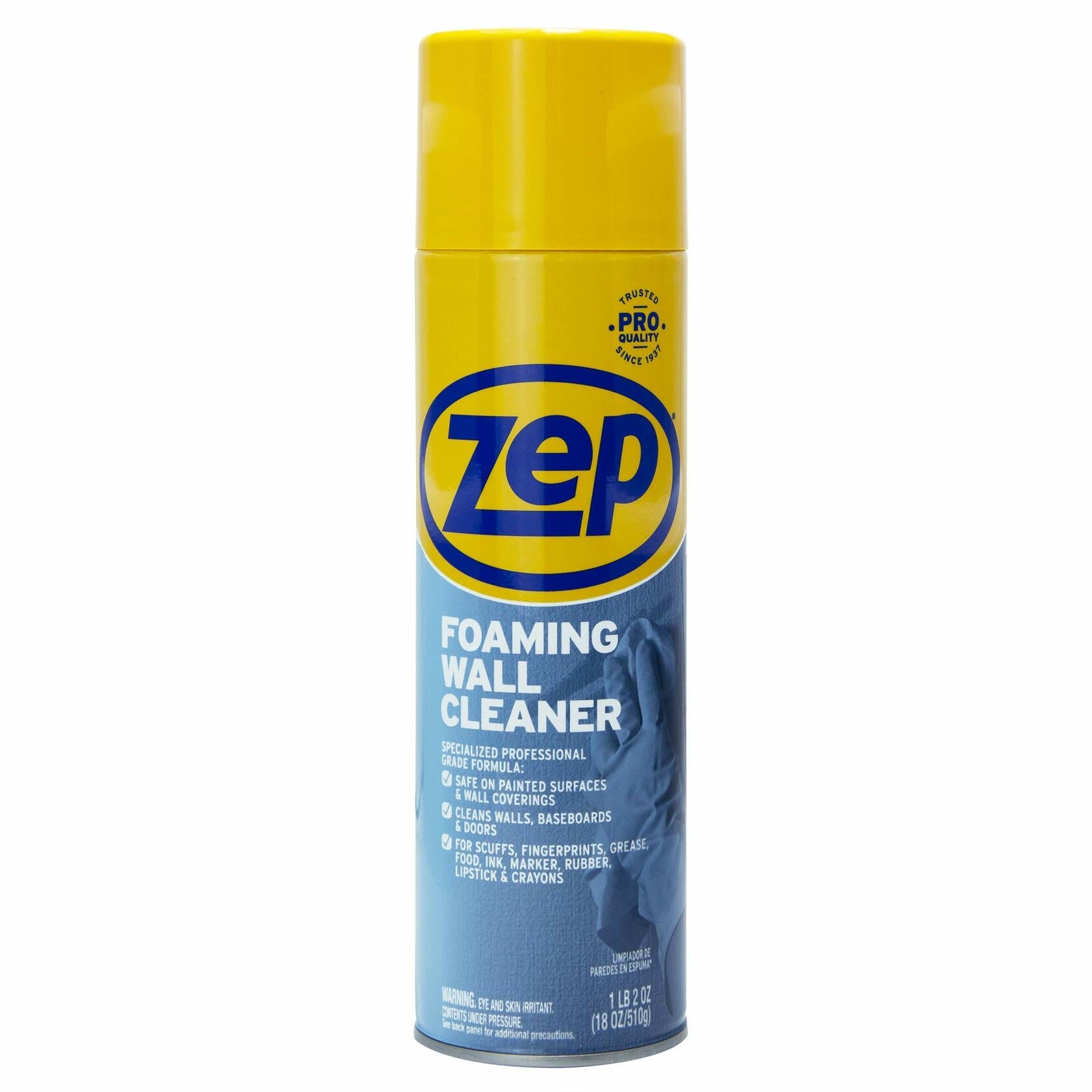 Zep foaming wall cleaner can on a white background