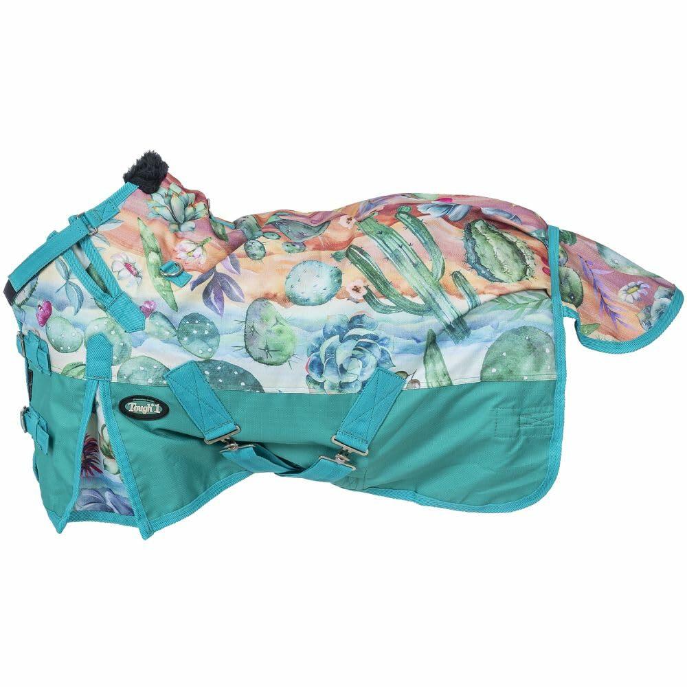 Mini Horse blanket with cactus pattern on a white background