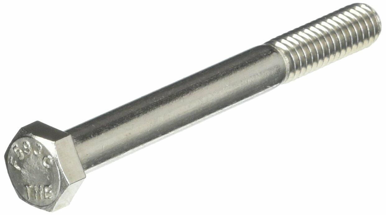 Metal hex bolt on a white background