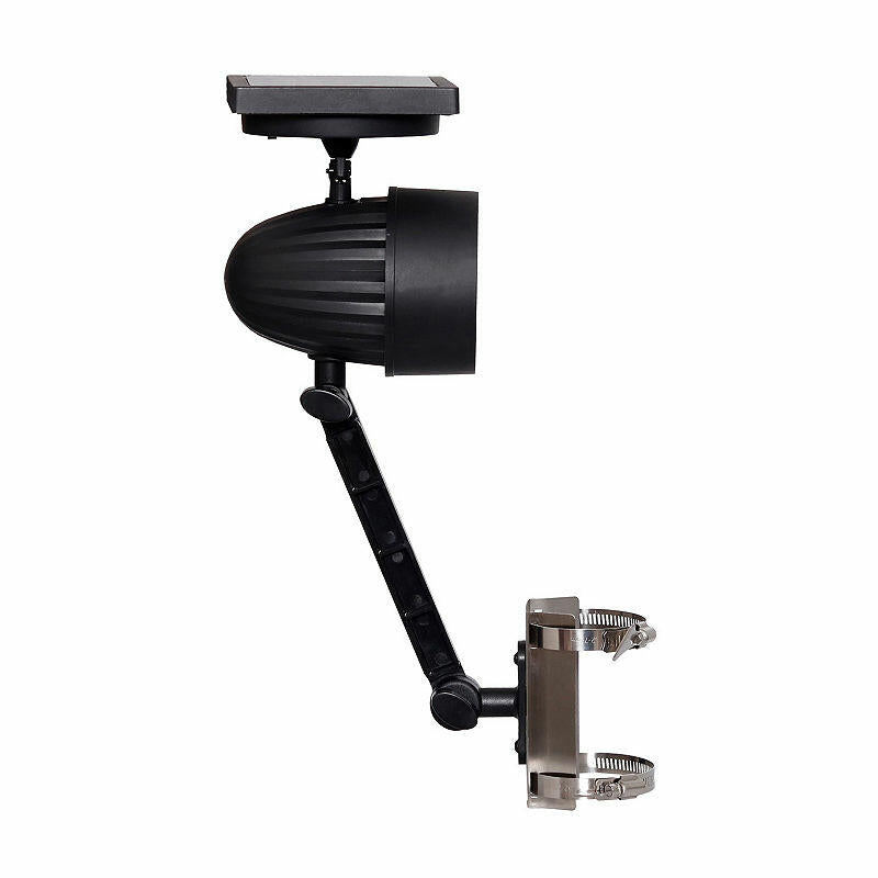 Black adjustable arm light fixture on a white background