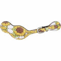Spur with sunflower pattern on a white background