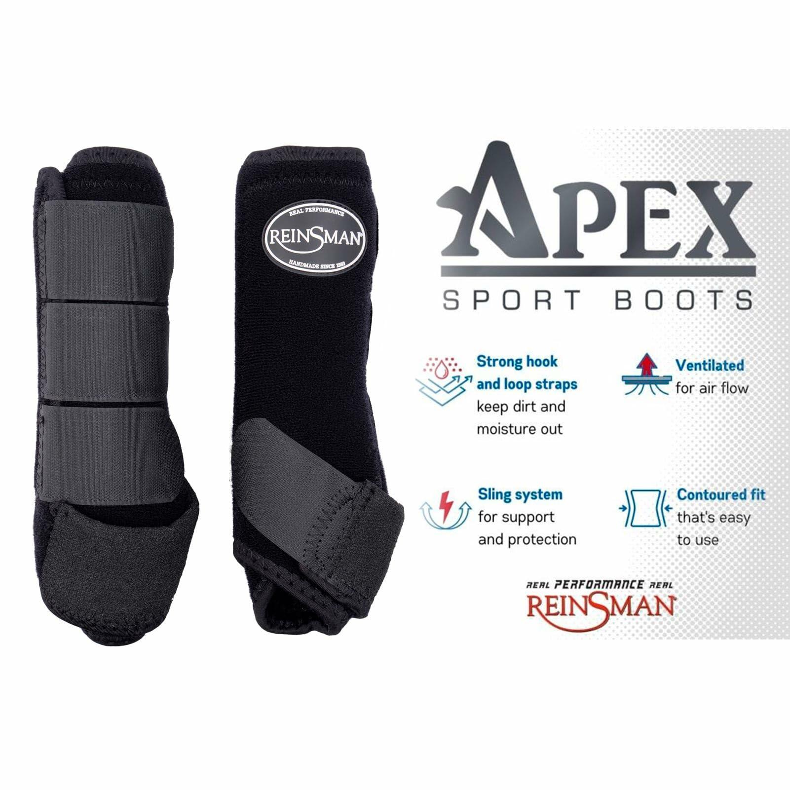 Reinsman Apex Sport Horse Boots - 2-Pack |  Medium, Black