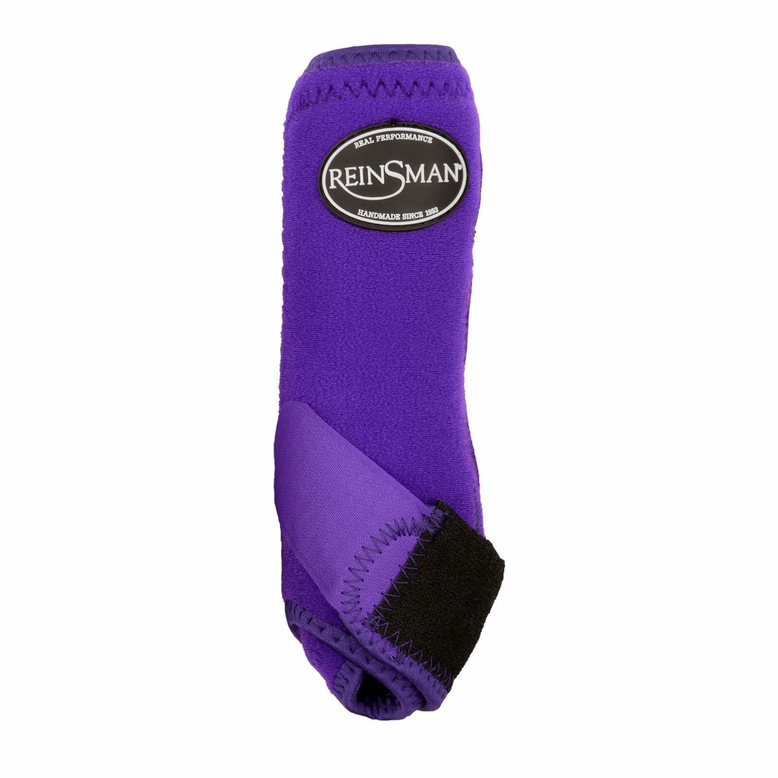 Purple protective boot with Reinsman logo on a white background