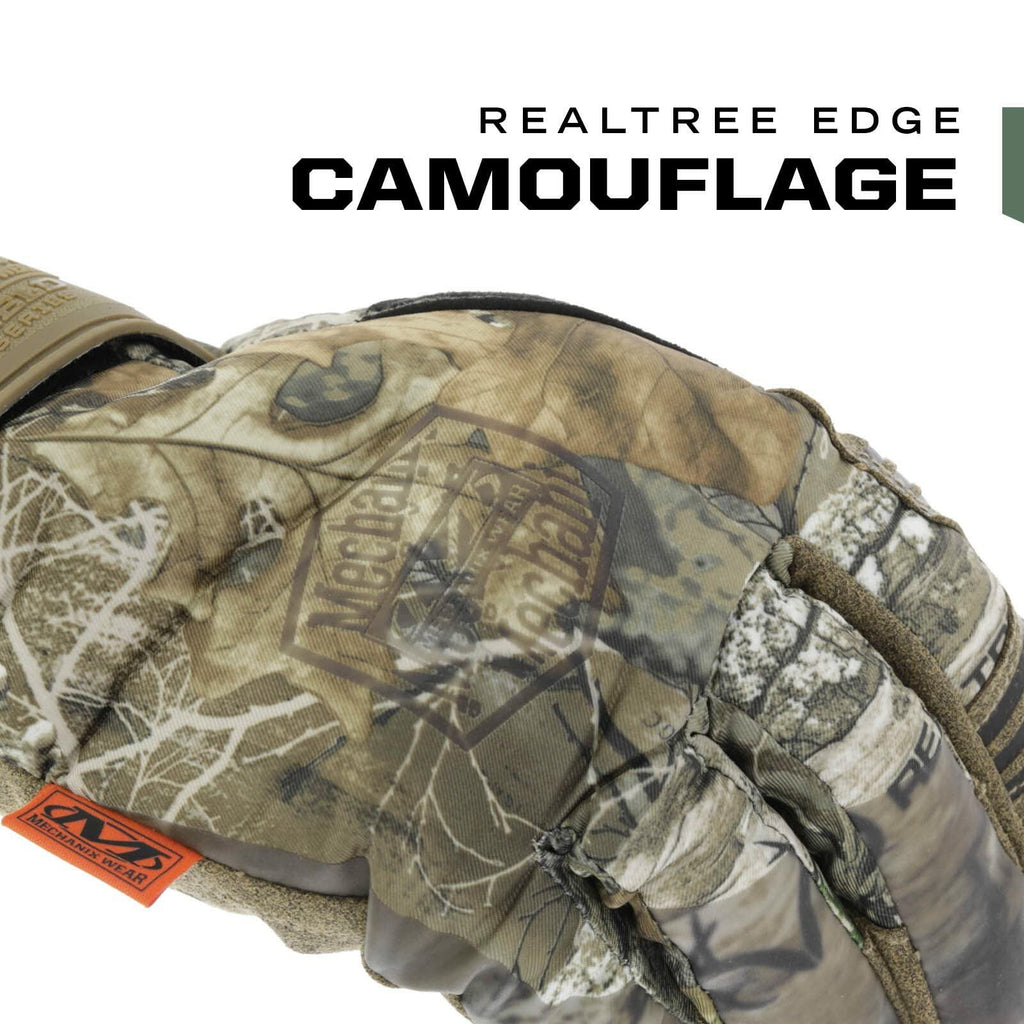 Camouflage knee pad with Realtree Edge branding on a white background