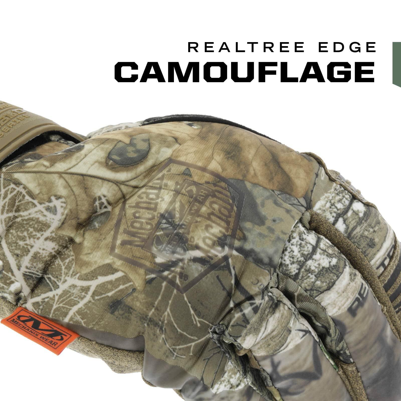 Camouflage knee pad with Realtree Edge branding on a white background