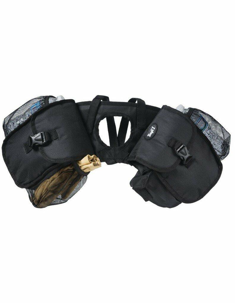 Black equestrian bridle with cheekpieces on a white background