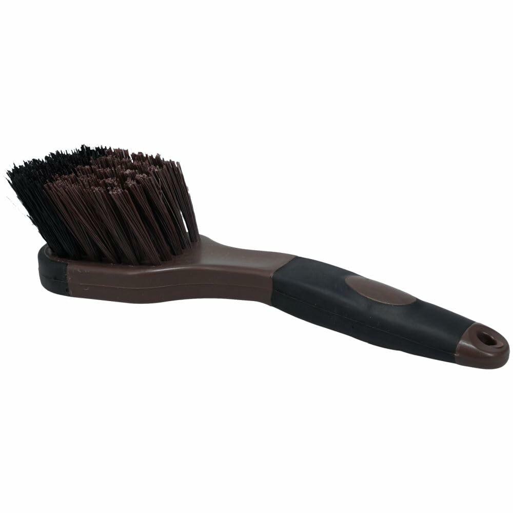 Brown brush with black handle on a white background