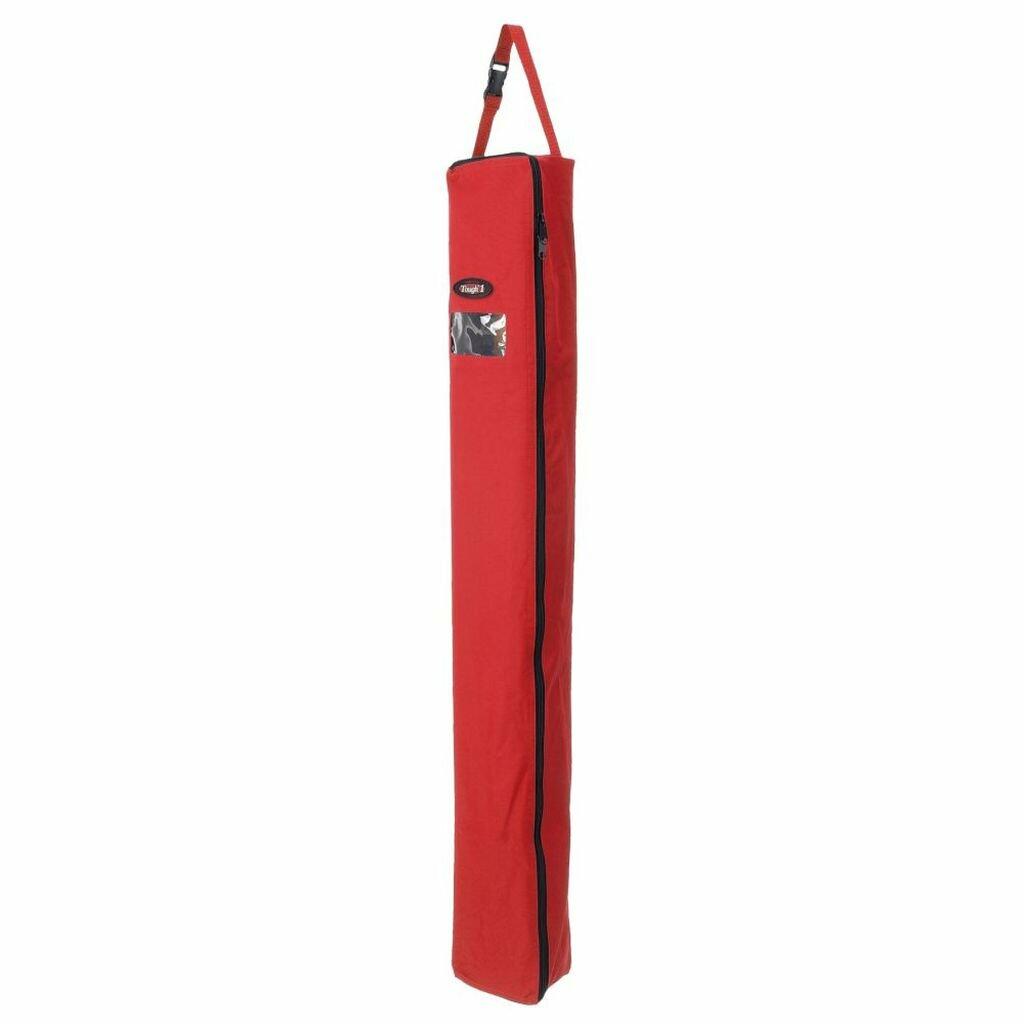 Red carrying bag with a strap on a white background
