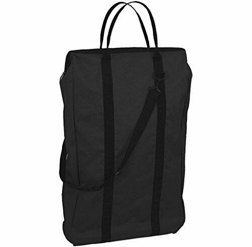 Black duffel bag with handles and a shoulder strap on a white background
