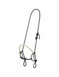 Horse bridle with black reins on a white background