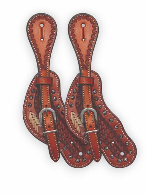 Men's spur Straps with Rawhide