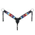 Colorful striped harness on a white background