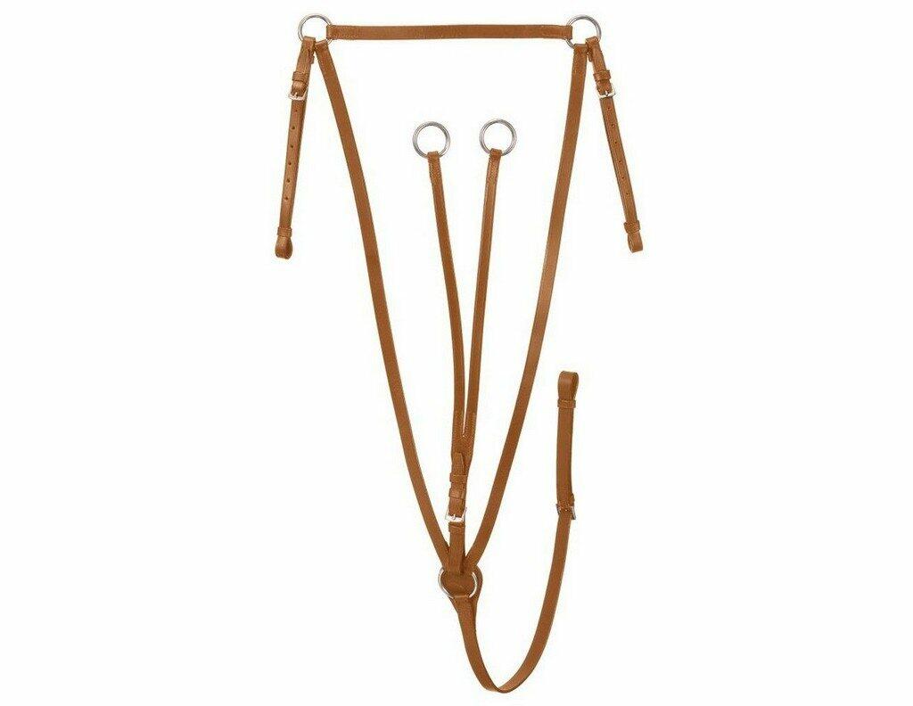 Brown horse martingale on a white background