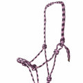 Pink and black patterned halter on a white background