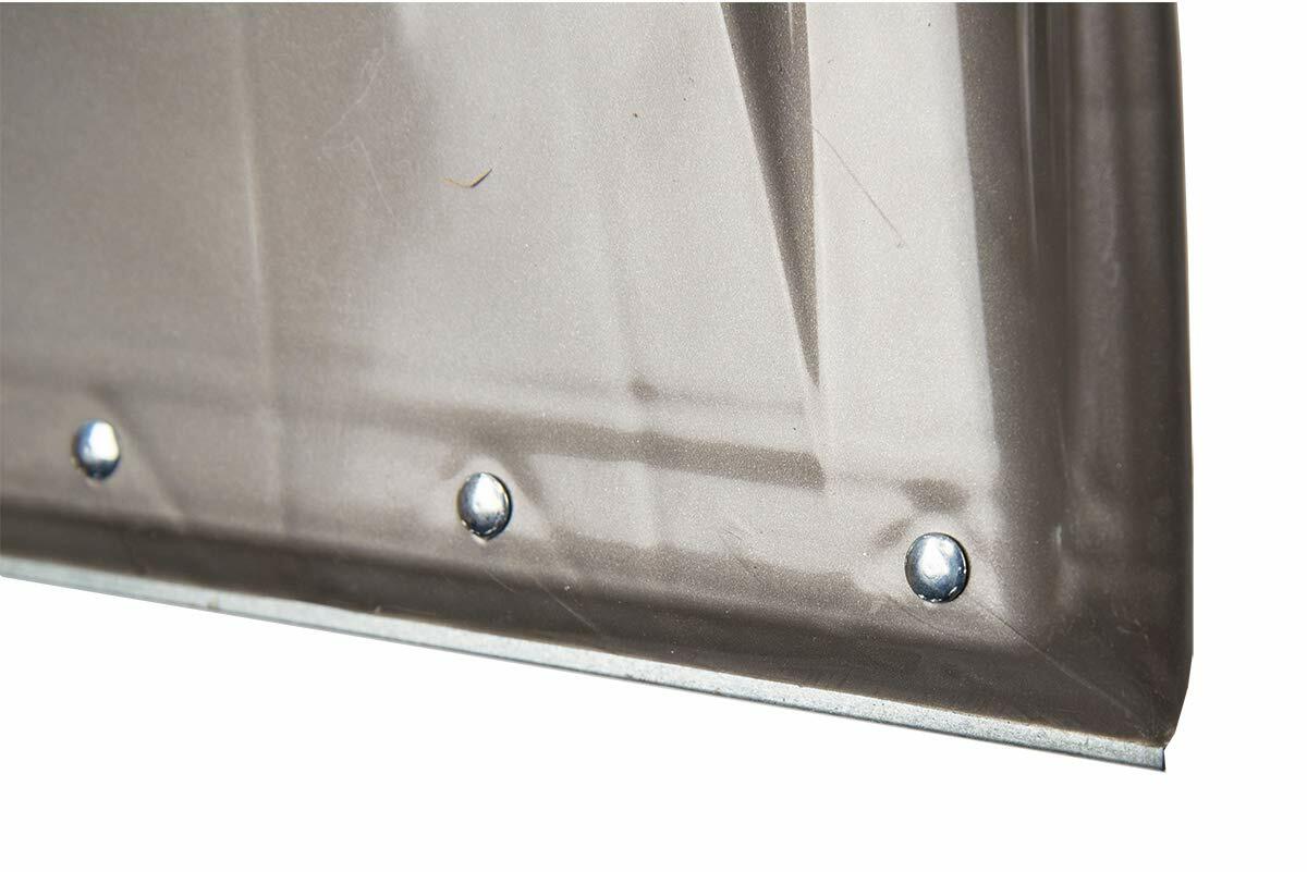 Metallic surface with rivets on a white background