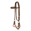 Brown horse bridle on a white background