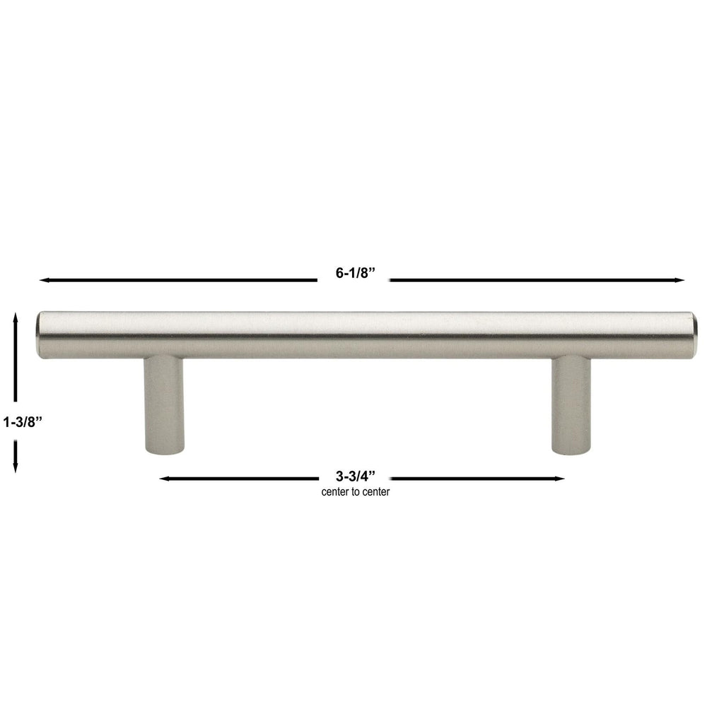 GlideRite Solid Handle Bar Pulls 1 Pack, 3.75" x 6.125", Stainless Steel Finish