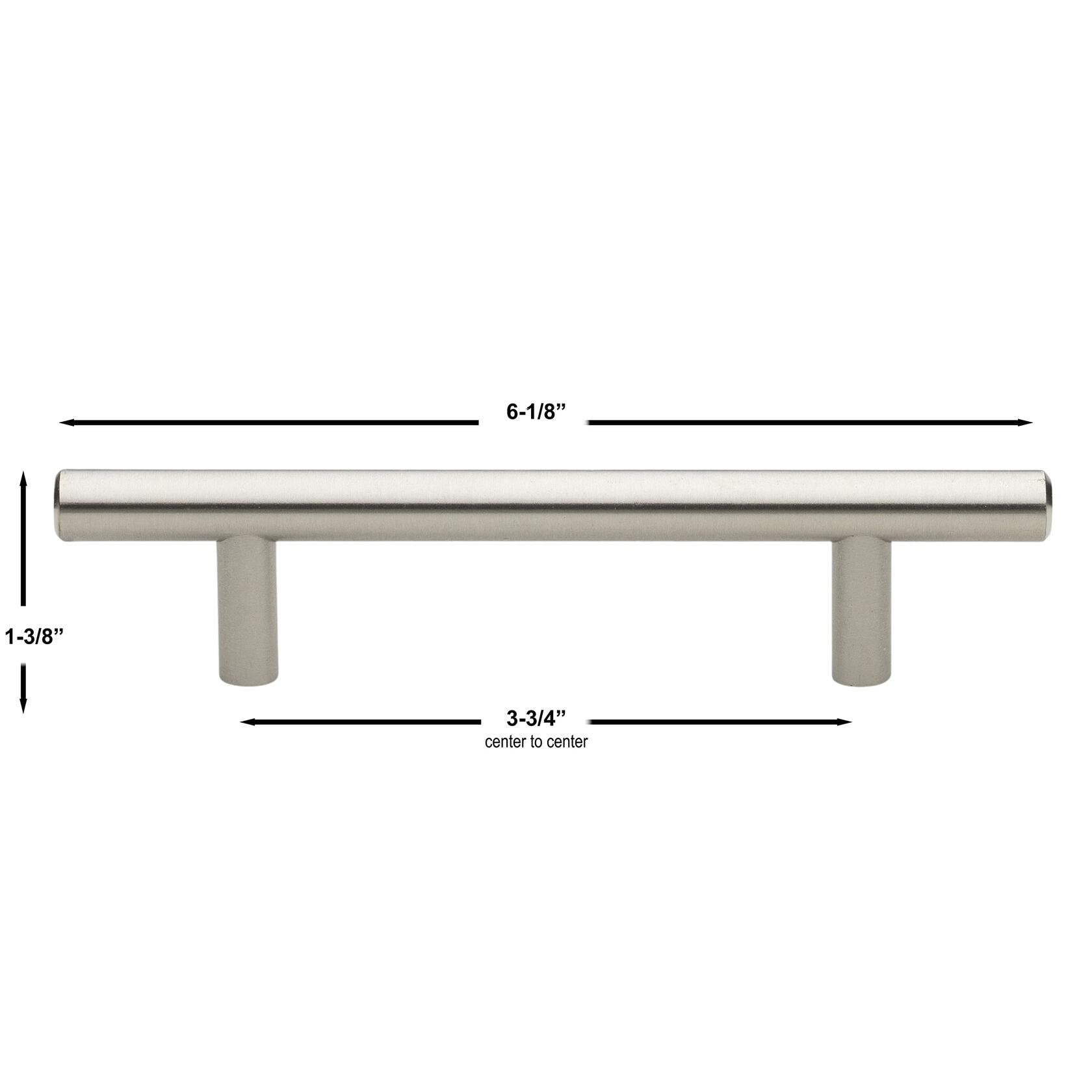 GlideRite Solid Handle Bar Pulls 1 Pack, 3.75" x 6.125", Stainless Steel Finish