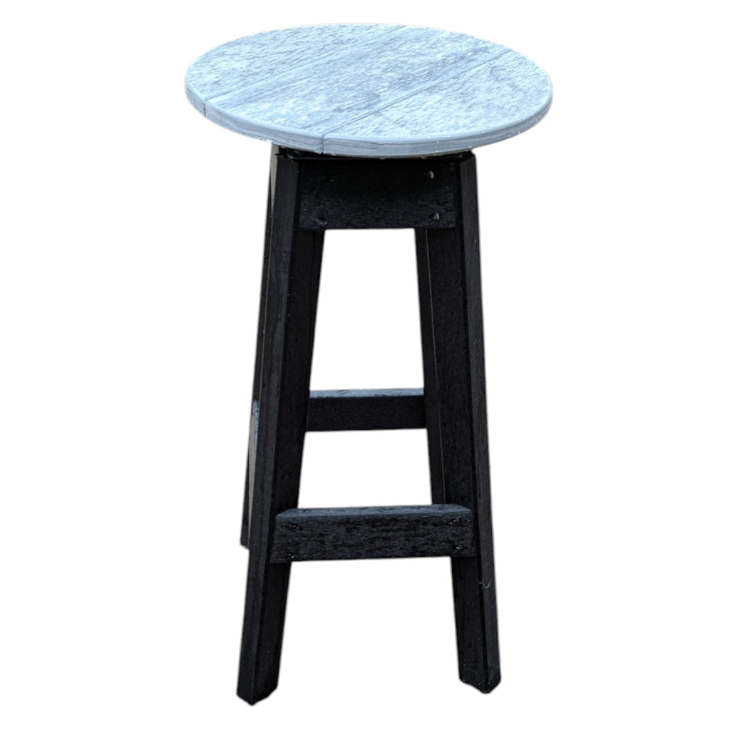 30 inch Poly Outdoor Bar Stool in Stone and Black by Ranch Mart.