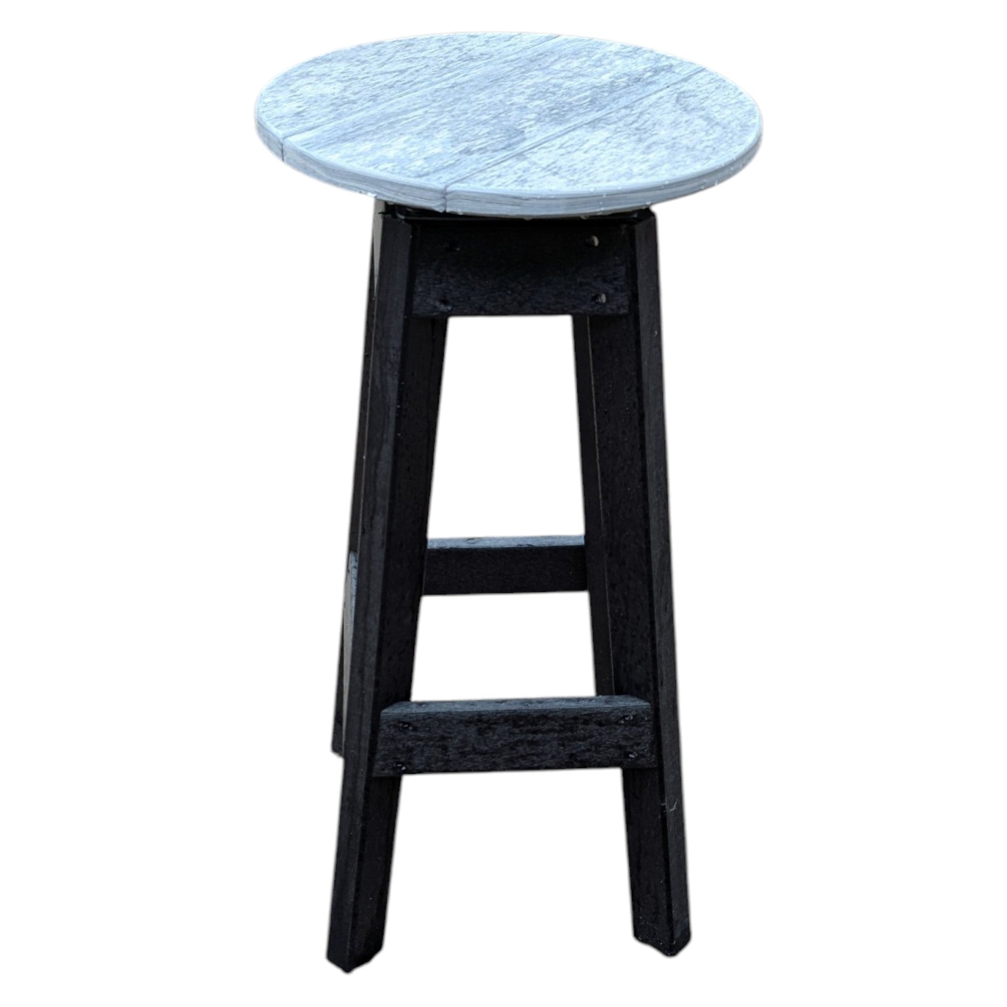 30 inch Poly Outdoor Bar Stool in Stone and Black by Ranch Mart.