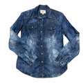 YMI Cloud Wash Denim LS Shirt - Plus Size