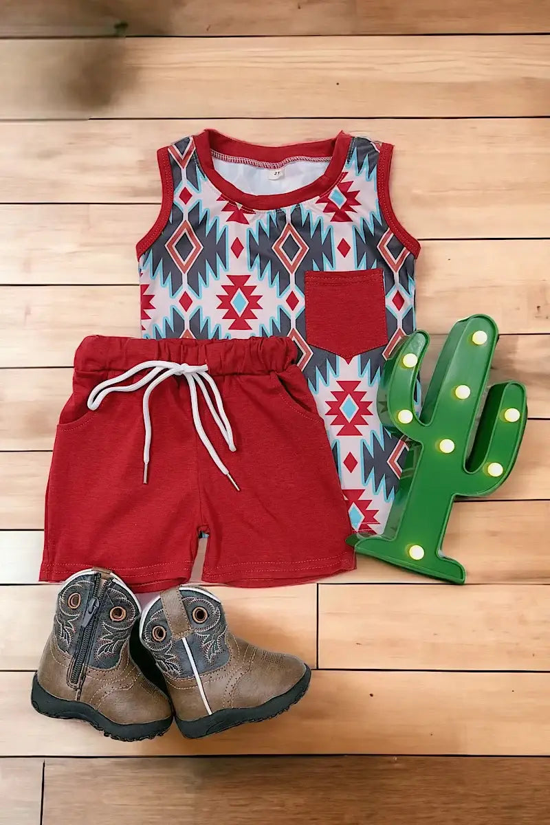 boys summer outfit set, Western Boys outfit