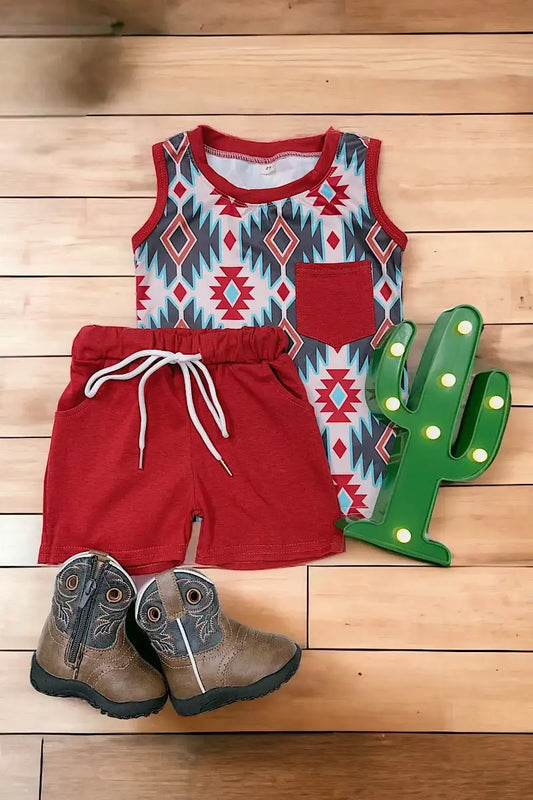 boys summer outfit set, Western Boys outfit