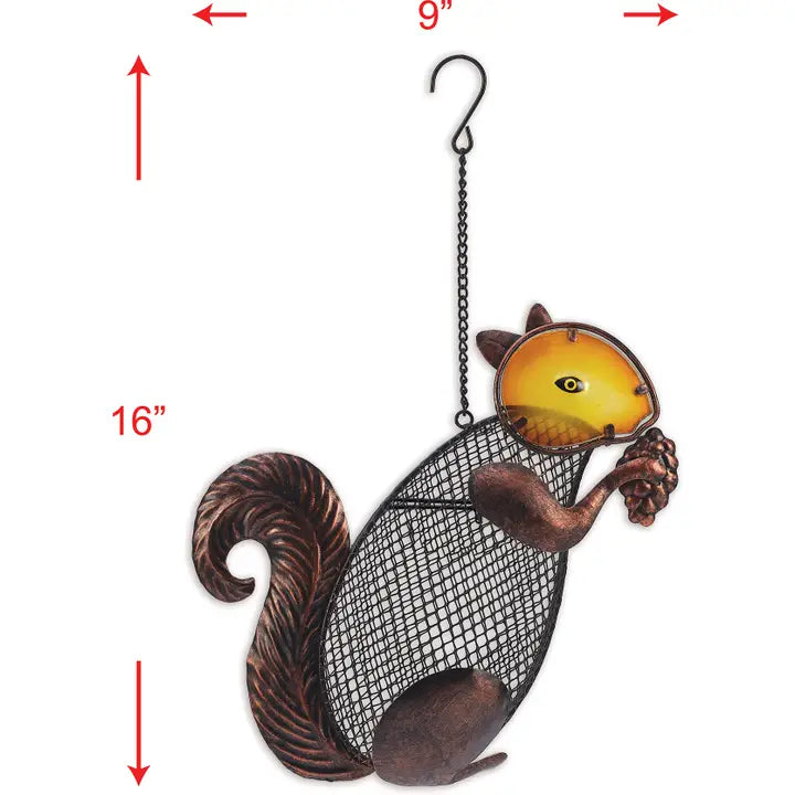 Decorative Squirrel mesh bird feeder