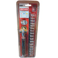 Craftsman 17-piece extendable wobble ratchet socket wrench set package with 1/4 inch and 3/8 inch drive sockets