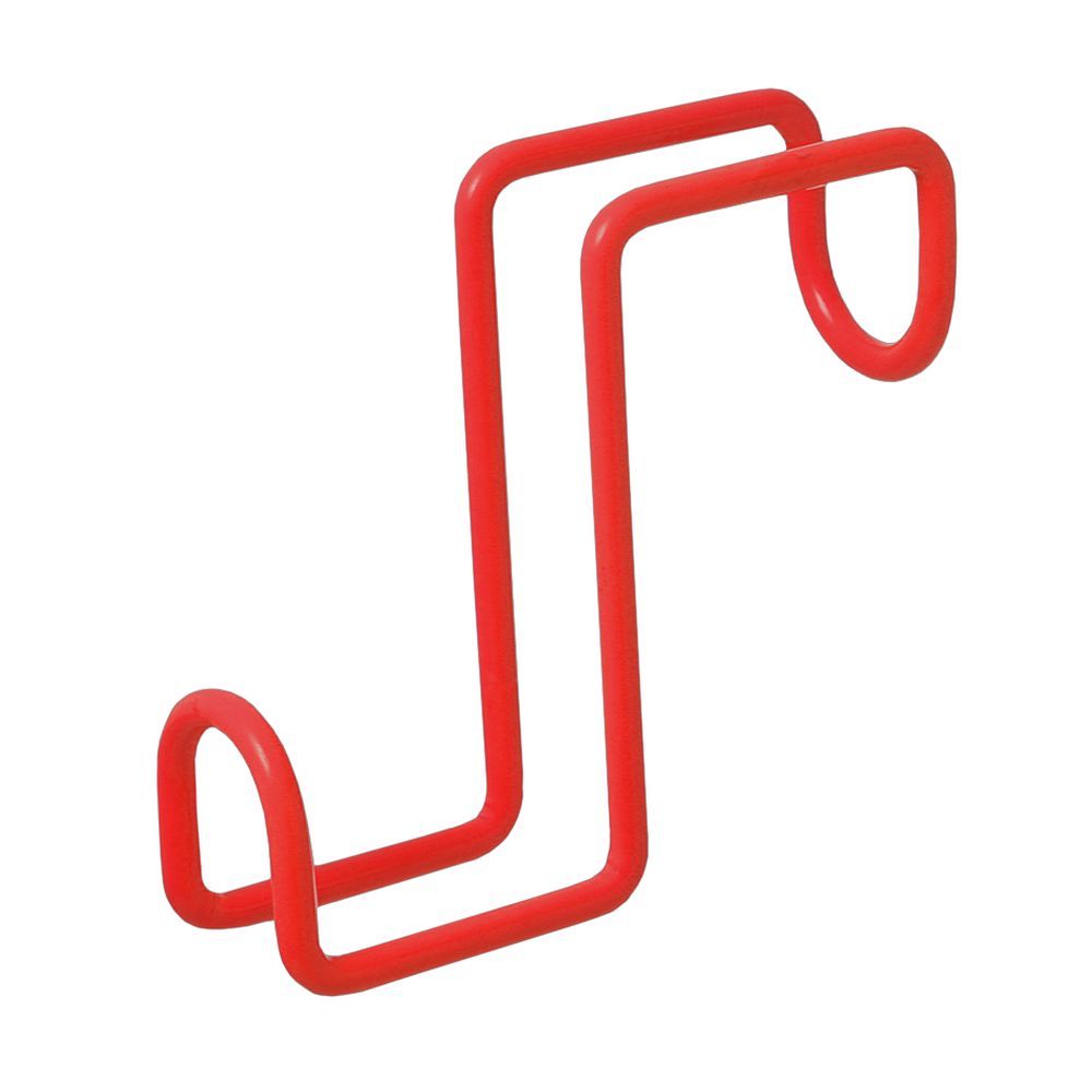 Red metal tack hook,