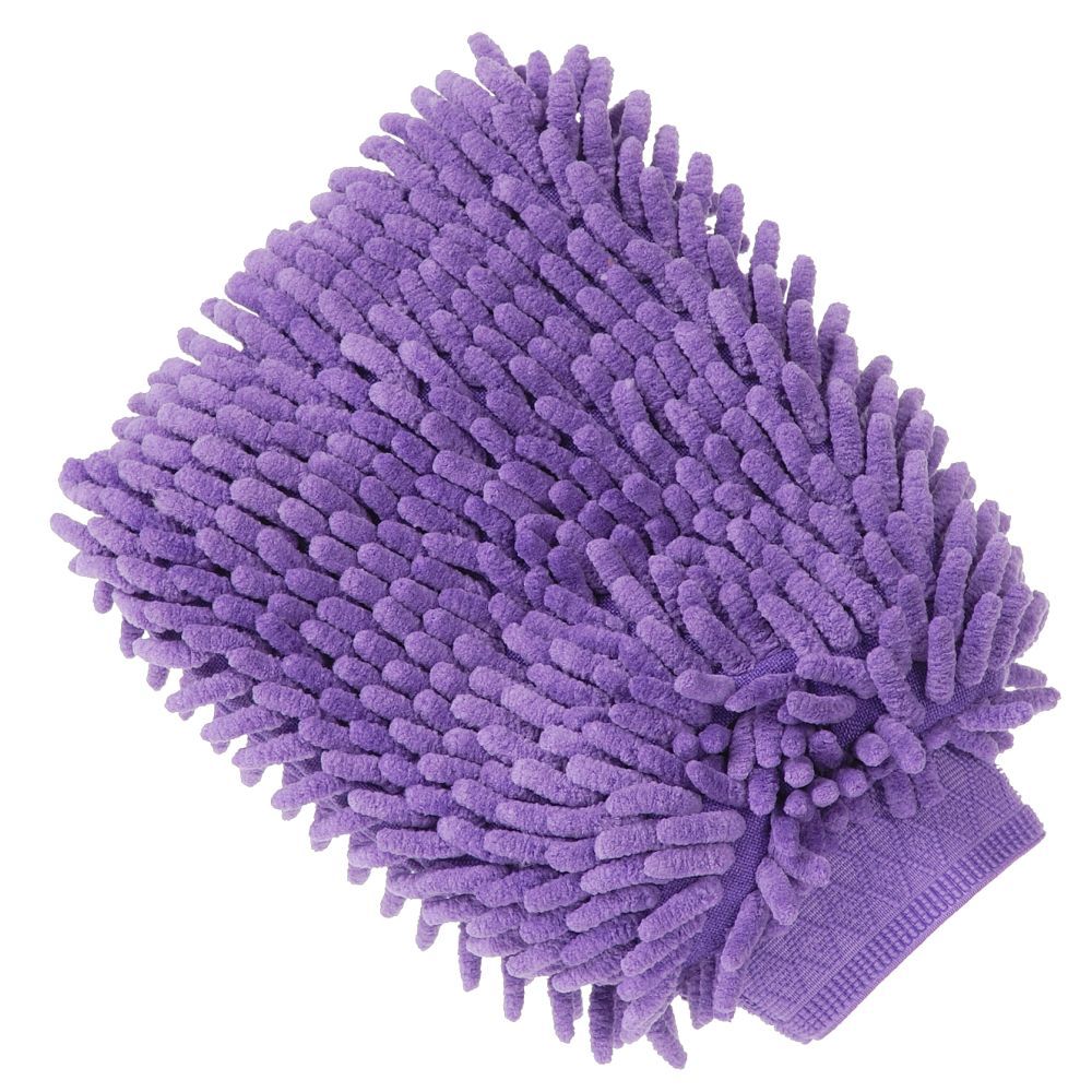 Purple microfiber cleaning mitt 