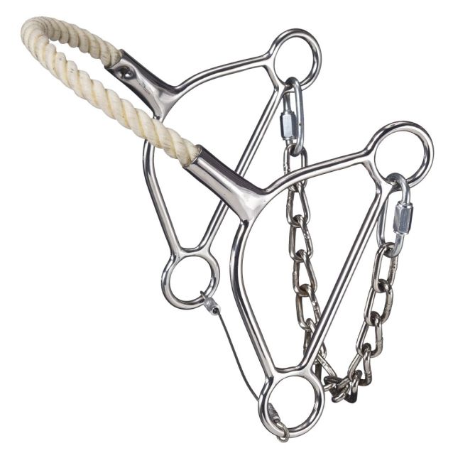 Tough 1 Beetle Hackamore – Stainless Steel Rope Nose Bitless Hackamore