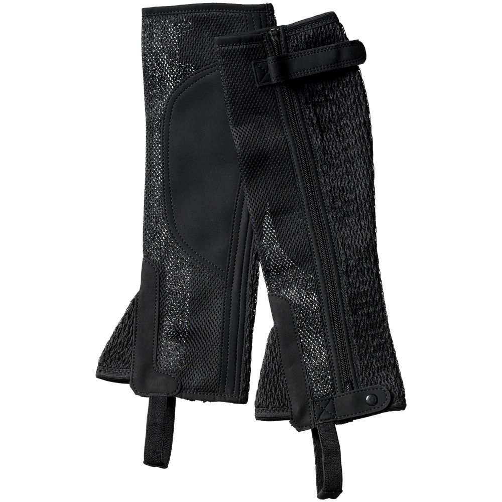 Breathable Half Chaps in Black with zipper