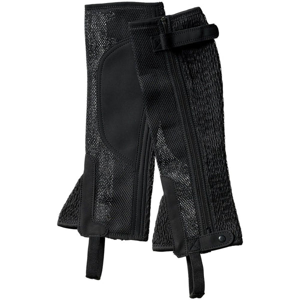 Breathable Half Chaps in Black with zipper