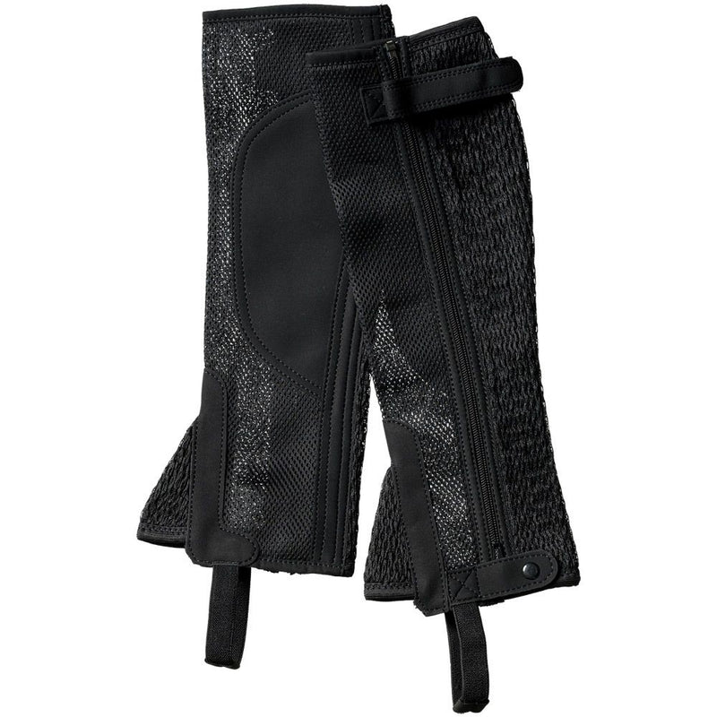 Breathable Half Chaps in Black with zipper