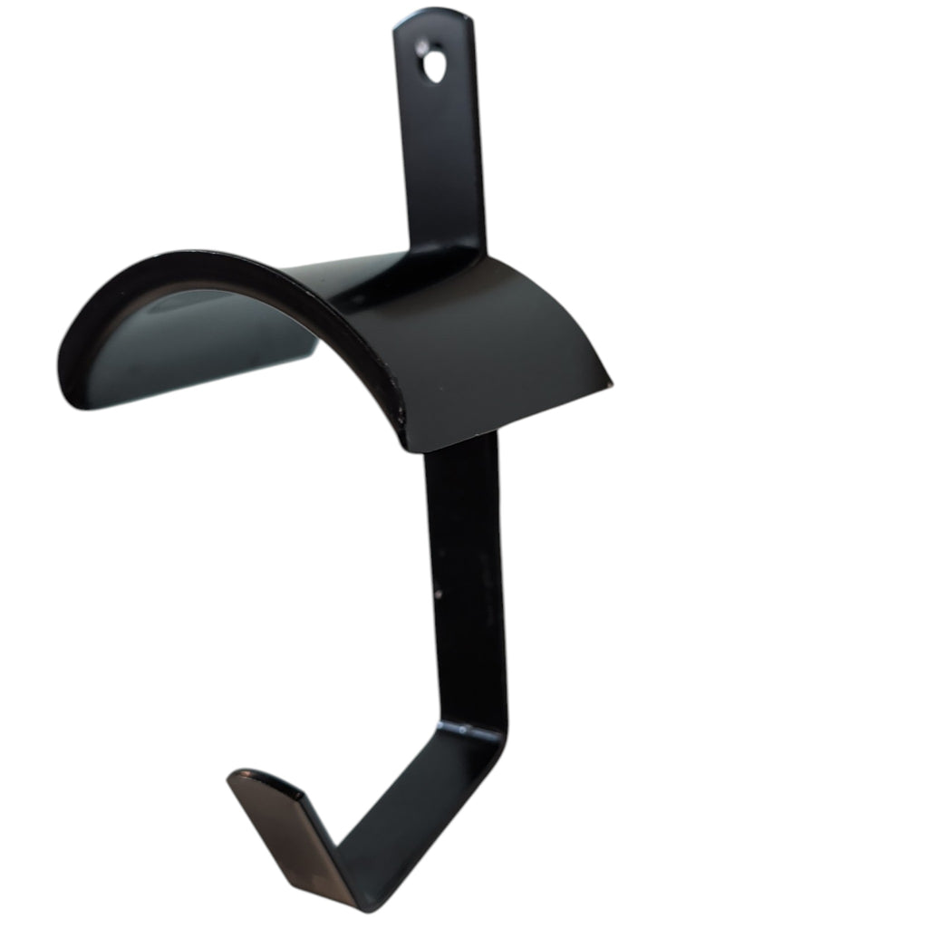 Tough 1 black metal bridle hanger with hook.